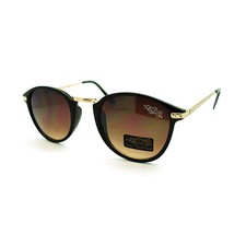 Mens Retro Rewind Old School Metal Plastic Hybrid Thin Horn Rim Sunglasses New