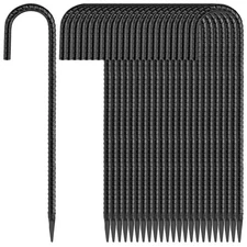 16 Inches 24-Pack J Hook Rebar Stakes Heavy Duty Tent Stakes with Chisel Poin...