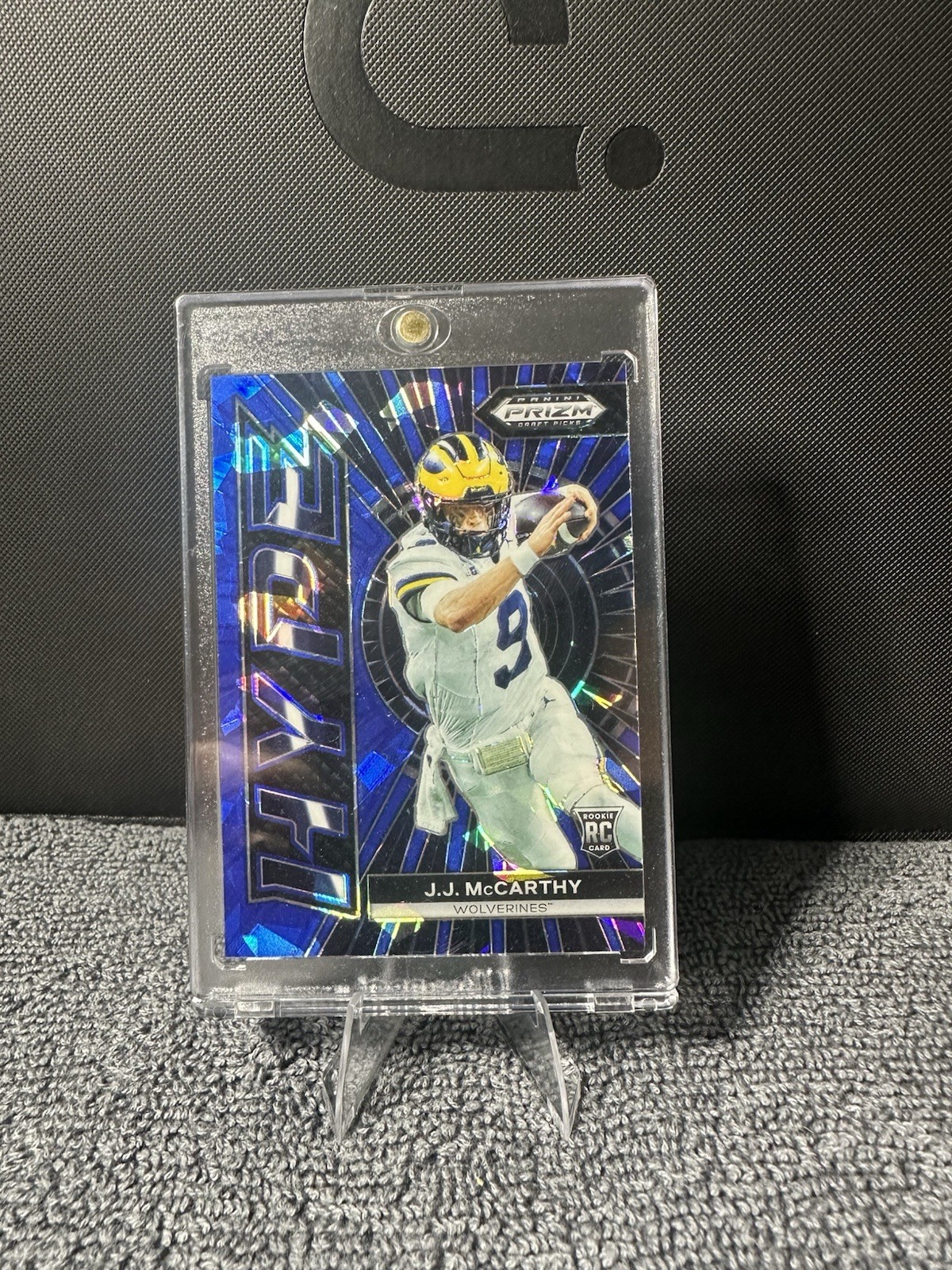 Panini 2024 Prizm Draft Picks Hype Blue Ice Prizm /99 RC J.J. McCarthy Michigan