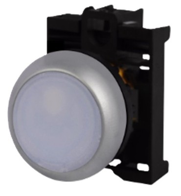 Eaton M22-DRL-W-K11-W-P Modular Pushbutton, Illuminated, White, 1NO-1NC