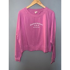 All In Motion Pink Health Wellness Graphic Cropped Sweatshirt Thumbholes L
