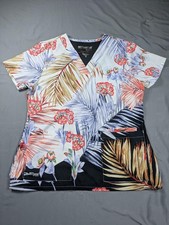 Grey's Anatomy By Barco Scrub Top Womens Med Tropical Floral V Neck 3 Pockets