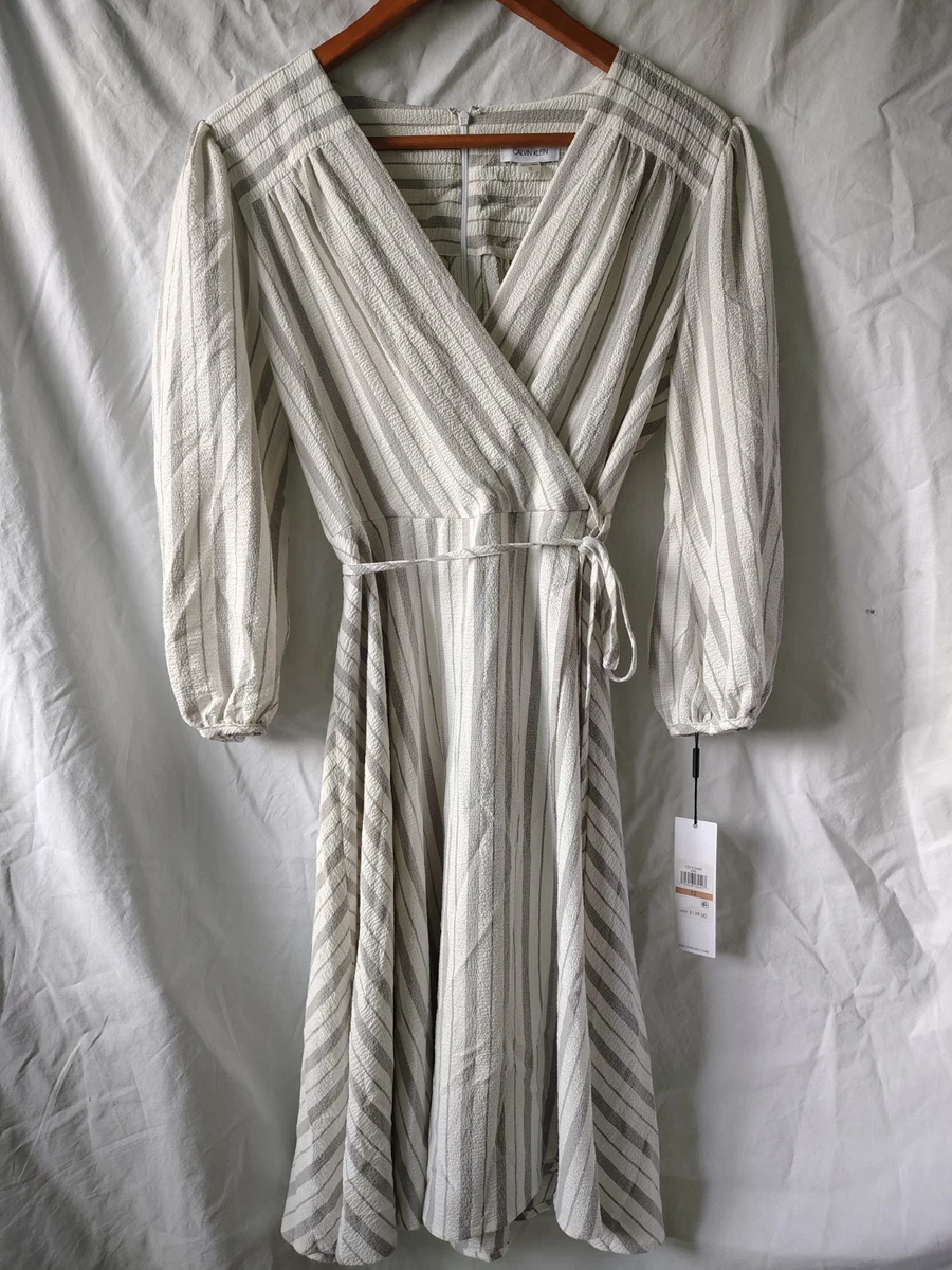 calvin klein grey and white striped dress Dresses for Women for sale Striped maxi dress