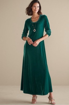 NWT Soft Surroundings Santiago Stretch Velvet Maxi Dress Jewel Green Medium P | eBay NWT Soft Surroundings Santiago Stretch Velvet Maxi Dress Jewel Green Medium P | eBay
