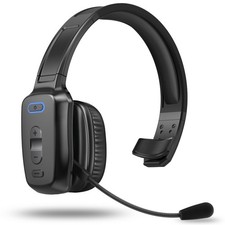 Bluetooth Headset, 60hrs Noise Canceling V5.2 Over Head Headphones, Single Ea...