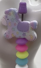 Beaded Pen.pastel Pony On Bright Beads And Lavender Pen