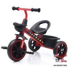 Tricycle for Kids 1-3 Years, Toddler Trike 24 Month-4 Year Old Tri-light Red