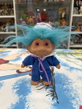 SAILOR IN BLUE TROLL - 5" Russ Vintage Troll Doll with Blue Hair and Pink Eyes