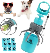 Miyake Mini Portable Pooper Scooper with Built in Poop Bag Dispenser, 3-in-1 Dog