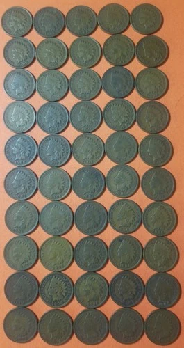 Roll (50) 1906 Indian Head Pennies - all Good or better