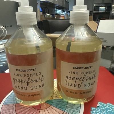 2 PACKS Trader Joe's Pink Pomelo Grapefruit Hand Soap NEW Wash Germs