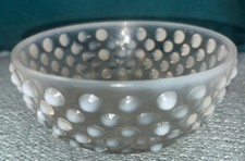 Fenton Clear White Opalescent Hobnail Bowl