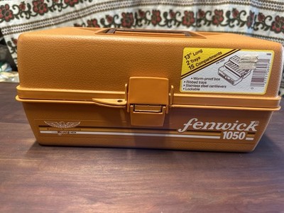 Fenwick 1050 Vintage 1980s Burnt Orange Fishing Tackle Box 2-Tray Dadcore Retro