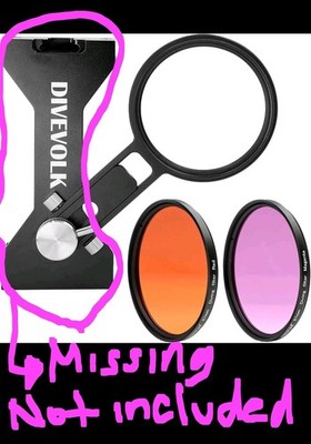 DIVEVOLK Expansion clamp for seatouch 4 max housing Including Red Filter/Purp