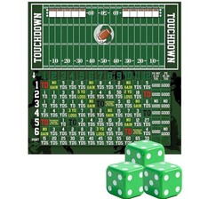 Football Dice Game Board Set, Tabletop Family Game with 3 Dice