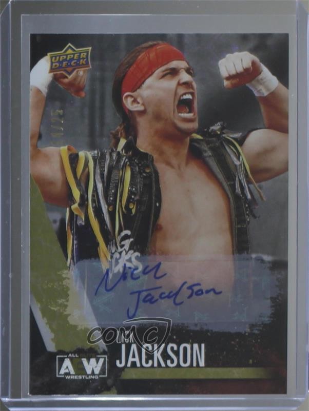 2021 Upper Deck AEW All Elite Wrestling Pyro /25 Nick Jackson Rookie Auto RC e0d