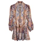 Zimmerman Mini Kaleidoscope Printed Embellished Long Sleeve Dress In Li UK Size