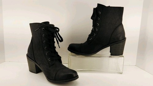 Stivaletti Roxy neri in pelle invecchiata con lacci, zip laterale.  Taglia 6,5 - Foto 4 di 11