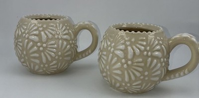 LemonRoad 2 Pk Mexican Pottery Coffee Mugs 12 oz