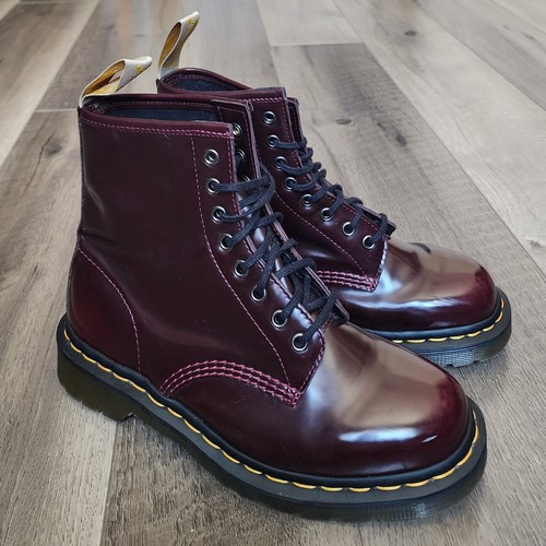 Dr. Martens Air Walk Cherry Burgundy Classic Combat Boots 23756 Womens 9 Men 8