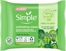 Image of Simple Biodegradable Exfoliating Face Wipes Cleansing Wipes to Smooth Skin and U