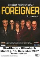 Foreigner - Greatest Hits, Offenbach & Frankfurt 2007 | Konzertplakat | Poster