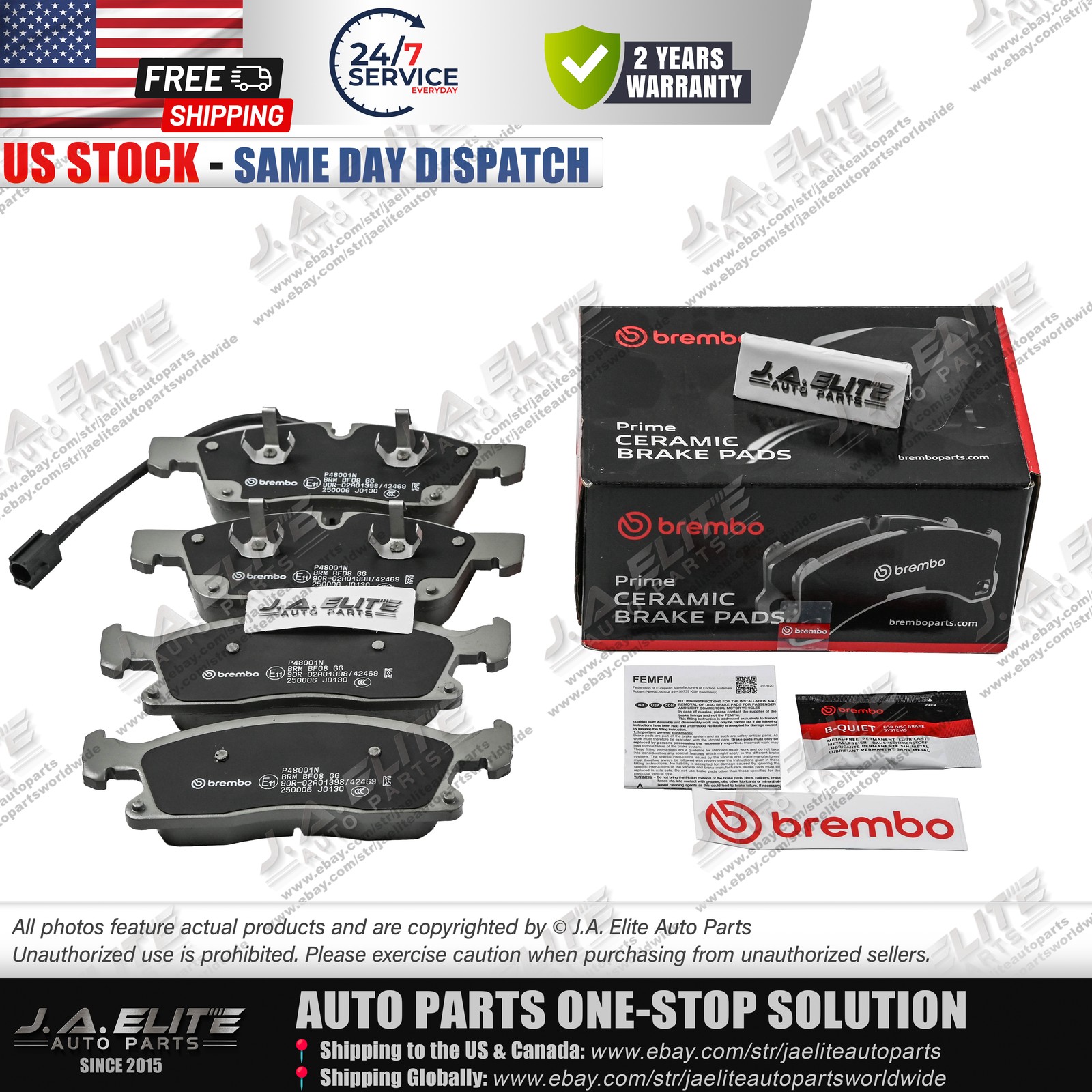 Genuine Brembo Front Brake Pads Set for Maserati Levante (2017+) 673011564