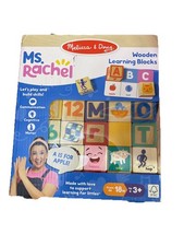 MS. RACHEL Melissa  Doug WOODEN LEARNING BLOCKS Letters  Numbers 2024 BRND NEW