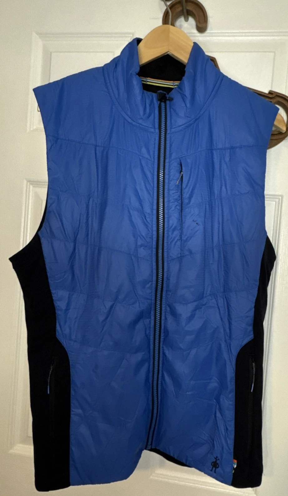 Smartwool Smartloft 60 Vest Men's Size L Blue FULL ZIP has visible stains