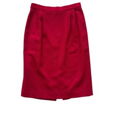 VTG Talbots 100 Wool Skirt Women's Sz 6 8 10 Red Pencil straight Vintage Midi