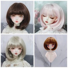 1/6 1/4 1/3 Short Wig Bob Hair Cut Mushroom Hairstyle Soft Silk Wig For BJD
