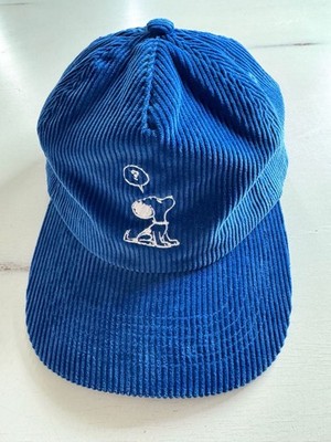 Peanuts Snoopy Corduroy Snapback Hat Blue Embroidered Cap SDCC exclusive