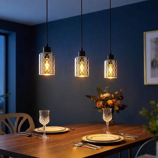LED HäNgeleuchte Pendelleuchte Wohnzimmerlampe HöHenverstellbar Schwarz H 120 Cm-image