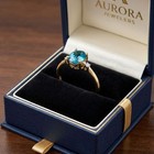 GENUINE  1.05 Ct BLUE ZIRCON & DIAMOND RING SOLID 10k GOLD -Free Appraisal — photo 6