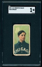 1909-11 T206 El Principe De Gales - Ed Walsh HOF - Very Scarce Back - SGC 1