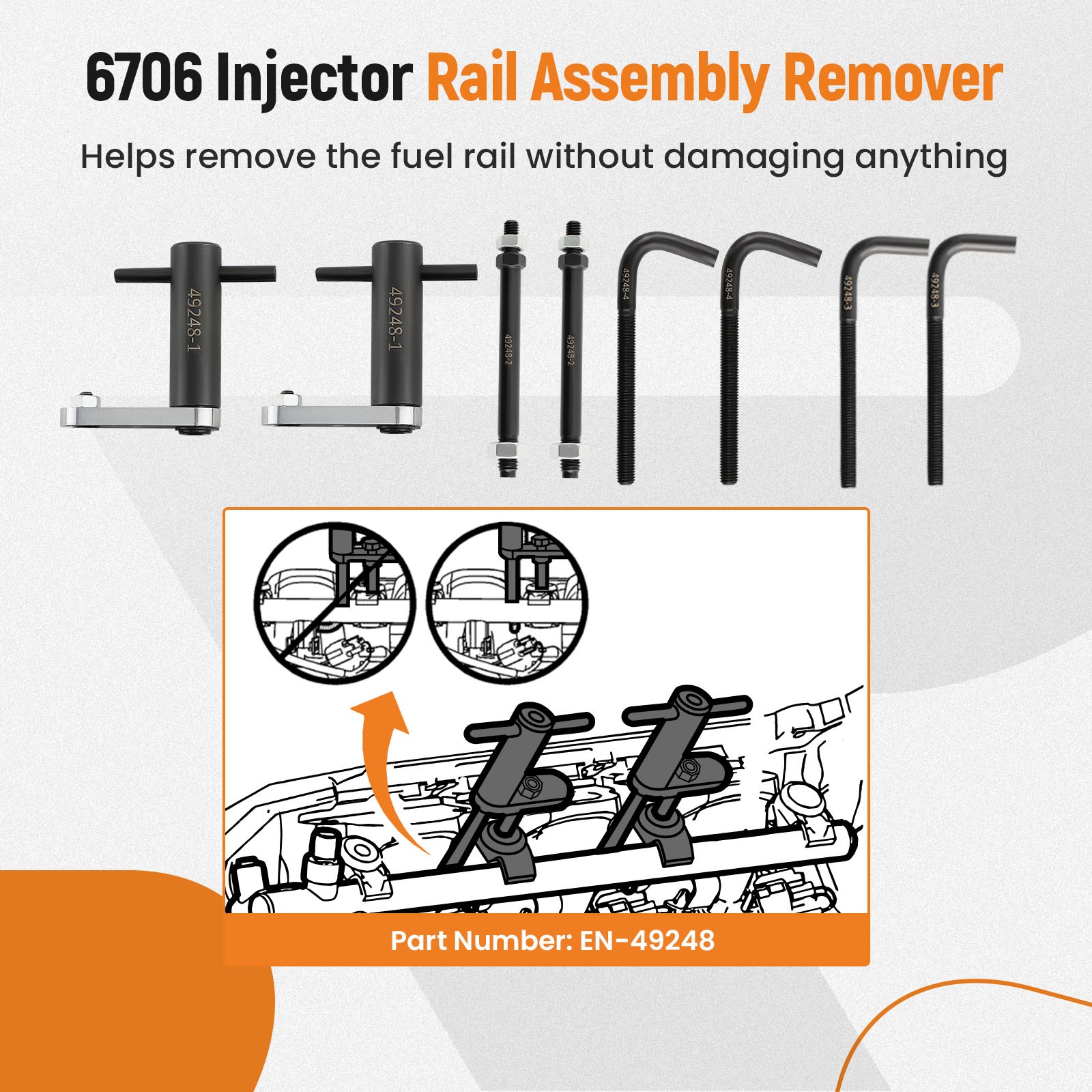 Fuel Injector Rail Assembly Remover Tool  For Chevy GMC Cadillac EN-49248