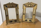 2 ANTIQUE CJO JUDD CAST IRON USA FLAG SWORD EAGLE MILITARY WAR ART PICTURE FRAME — photo 1