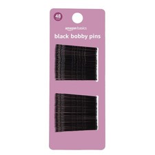 Amazon Basics No Slip Bobby Pins, Black High 1 Count Pack of 48 ,