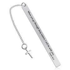 Christian Gifts Bookmark Religious for Women Men Inspirational Silver