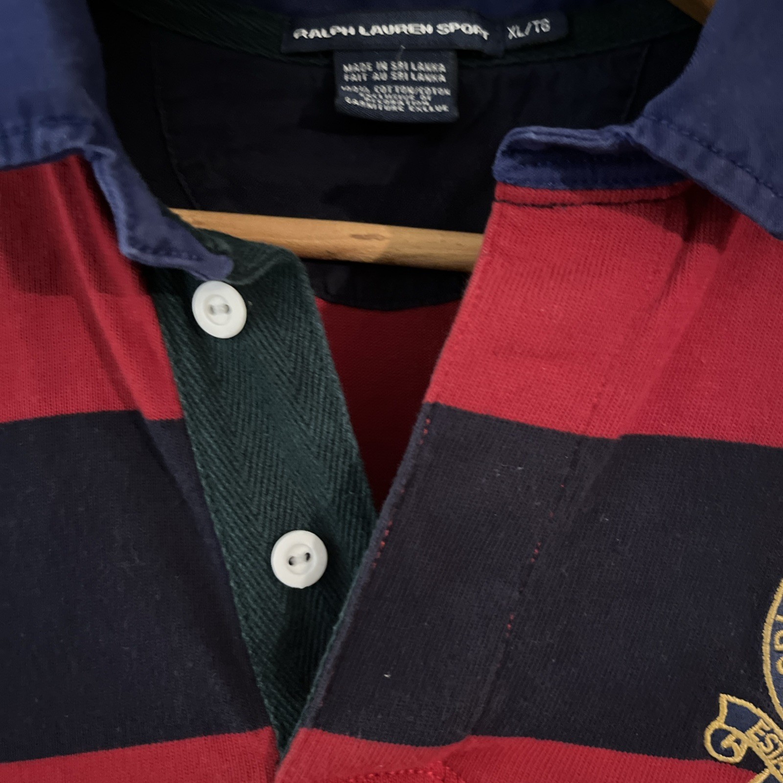 Girl’s Ralph Lauren Rugby Shirt Dress Crest Red Blue Stripes sz XL, Women’s S/M image 4