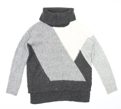 Max Studio Damen Pullover Hoodie grau Hahnentritt Größe M