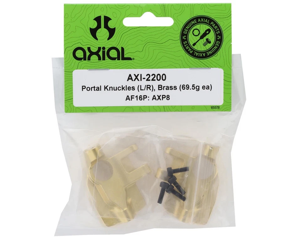 Axial AXP8 Gilamon Brass Front Portal Knuckles (2) (69.5g Each) [AXI-2200] - Image 2 of 2