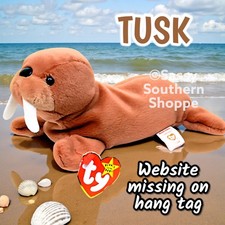   TUSK   1995 Ty Beanie Babies Brown WALRUS Missing Website Oddity Tag  MWMT 