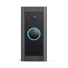Ring Wired Video Doorbell Black Wi-Fi Streaming Video, Works with Alexa