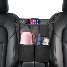 Car Organizer Storage Between Seats, Leather Seat Organizer Purse Holder Betw...