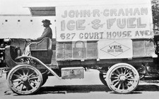 John R Graham Ice & Fuel Autocar Truck Merced California CA - Reprint