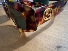 Vintage Gucci Tortoiseshell Sunglasses GG Logo  Authentic  Made in Italy