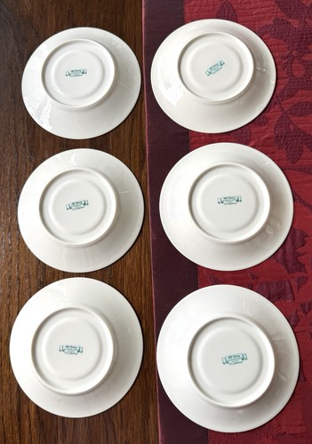 Vtg Set of (6) Sherwood Old Ivory Blue Laurel Syracuse China Tea Cups& Saucers - Picture 14 of 19