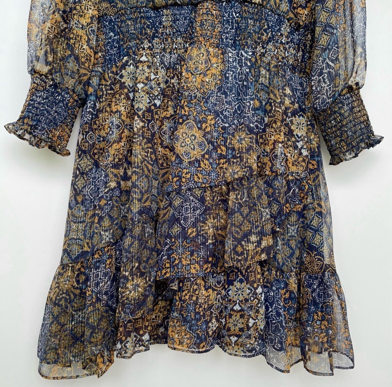 Michael Kors Patchwork Dress Size Medium Navy - image 3