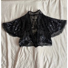 Sheer Beaded Sequin Fairy Mesh Festival Boler...